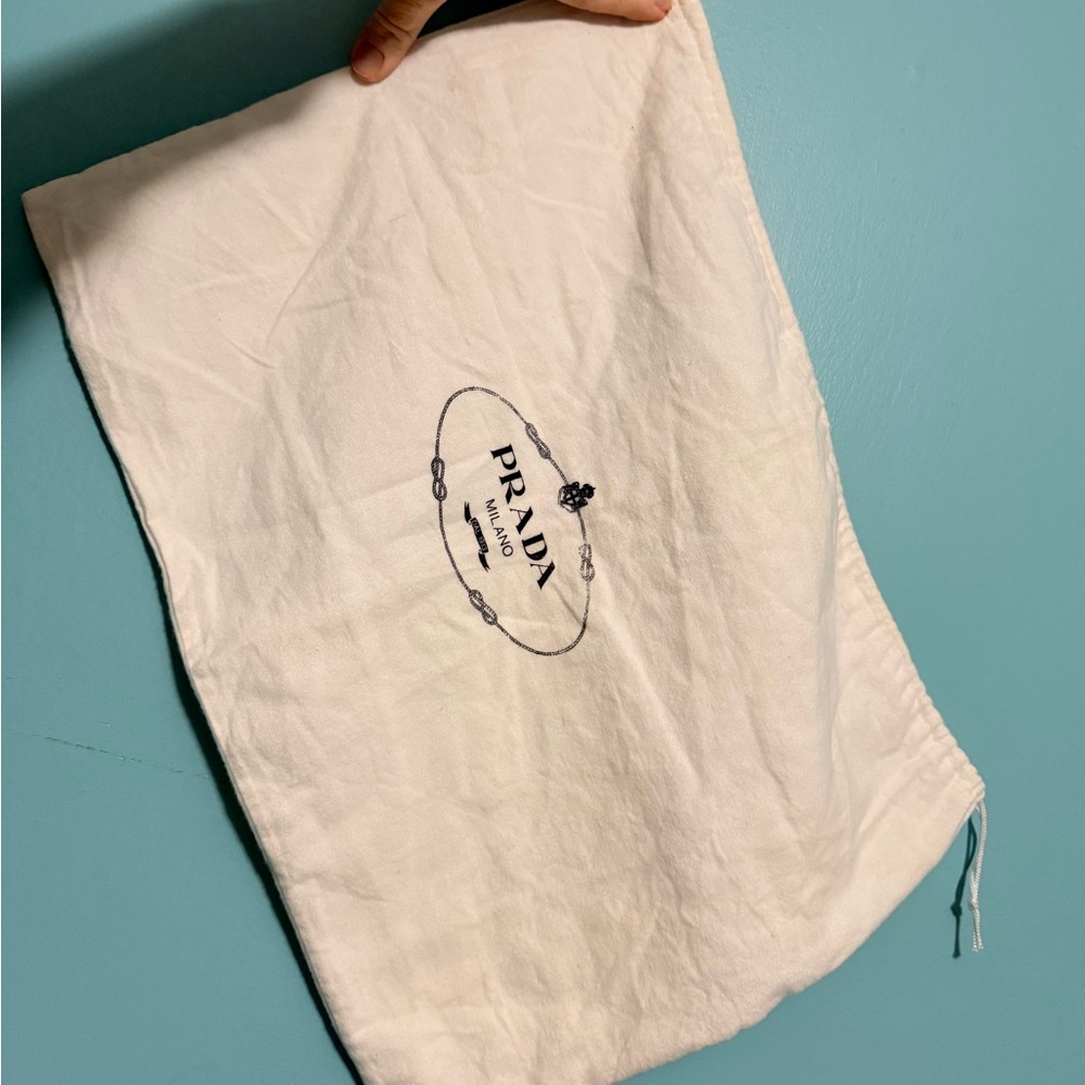 Authentic Prada Dust Bag | 13” x 18" White Cotton Drawstring | Medium/Large Size